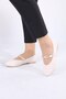 Women's Special Stone Accessory Detailed Strapped Buckle Orthopedic Ballerinas - 3