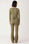 Women's Plus Size Double Breasted Collar Long Sleeve Knitted Suit Fitted Cut Ribbed Fabric Comfortable Casual Comfortable - 5