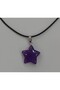 Natural Stone Amethyst Black String Star Shaped Necklace