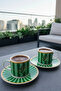 Piegon 2-Piece Coffee Cup Set – Porcelain Turkish Coffee Cup Set Stylish Presentation Green 90 ml - 3