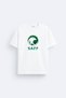 Saudi Arabia Saff Printed Cotton Crew Neck White T-Shirt T-Shirt