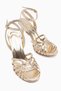 Eleni Gold Ankle Buckle Women's Heeled Shoes - 5