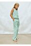 Girl's Printed Chiffon Sleeveless Blouse Green 6023 - 2
