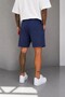 Men's Navy Blue Pleated Comfortable Fit Summer Modal Shorts Ke-2100 - 2