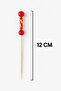 50 Pieces Decorative Red Braided Bamboo Toothpicks 12 cm Cocktail Party Sofa Presentation Stick Set Package - 8