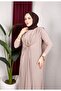 Wonderful Noble Cape-Buckle Sandy Dress
