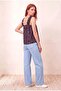 Women's Black / Pink Floral Patterned Relaxed Fit Square Neck Ruffle Strap Blouse Melina - 5