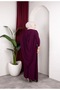 فستان ساندي رائع بتصميم أنيق مع مشبك على شكل عباءة - 6