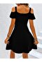 Women's off-the-shoulder v-neck short modal dress - 3