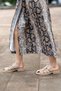 700 Genuine Suede Leather Caged Strap Low Heeled Ultra Light Comfortable Women's Slippers Beige - 7