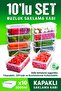 10 Pieces 2 Lt. Icebox Storage Container Organizer Suitable for Self-Covered Deep Freezer (2000 ml)