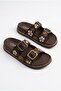 Pienn 00520 Anatomical Soft Sole Stone Bead Detailed Women's Slippers - 5