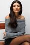 Mixray Oversize Ribbed Knitted Blouse with Madonna Collar - 2