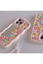 iPhone 14 Pro Max Compatible - Mirror and Tulip Pattern Soft Dough, Bead Bracelet Case