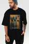 For the Love of Cats 66 Front Cat Printed Black Oversize T-Shirt 100% Cotton Unisex Cat Lover Premium Design - 7