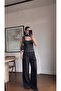 Women's Polka Dot Premium Corset Blouse with Scarf