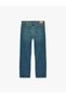Normal Waist Pocketed Cotton Vintage Straight Fit Jean Trousers - 4