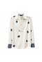 Portofino Navy Blue Motif Ecru Linen Shirt - 2