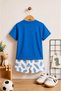 Palm Tree Printed Children's Set – T-Shirt & Shorts 2-Piece Combination |   Trendy Summer Set for Ages 1-6 - 2