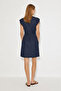 Riva Dark Blue Regular Fit Jean Dress with Buttons on the Front-Dark Blue - 5