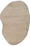 Puffy Beige Amorphous Bath Rug Asymmetrical Design Thick Plush Soft Shower Mat (80X120) - 2