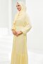 Yellow Floral Bronched Chiffon Dress - 4