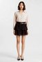 Women's Mini Skater Skirt Lace Detailed Regular Waist Belted Scuba Crepe Knitted Relaxed Cut Casual Modern - 4