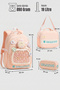 Rlx-1815 Set of 3 Children's Primary School Bag with Pen Holder and Lunch Bag Backpack Pink - 8