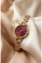 Royal Grace Women's Steel Watch Gold Color & Burgundy Dial Vintage Old Money Luxury Elegant Stylish Women's Wristwatch |   Limited Edition 2026