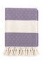Diamond Peshtemal |   100% Cotton, Natural Fringed |   Beach, Pool, Spa, Hammam, Sports, Travel Towel (Dark Purple - 90X180 cm) - 4