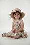 Girl's Gift Bag and Hat Set in Powder Pink Color |   Wicker Beach Combination - 6