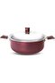 Nirlep by Electricals Aluminium Select J Class Non Stick Induction Casserole with Lid, 3 Liters, Maroon Red
