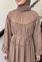 Chiffon Ruffle Dress 9886 - Mink - 4