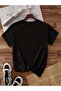 Women's V-Neck Heart Printed T-Shirt Oversize Loose Fit - 6