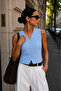 V-Neck Buttoned Summer Knitwear Vest - 2