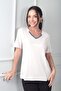 Women's Glittery V-Neck Short Sleeve Blouse