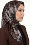 Women's Brown Floral Patterned Organic Cotton Soft Scarf