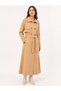 Women's Long Trench Coat Relaxed Fit Premium Line Detailed Belted Stylish Unlined - 2