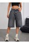 Women's Relaxed Fit Acid Wash Denim Shorts - 5