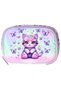 Kids Purple Cat Patterned Green - Purple Girls Organizer Pencil Bag - Pencil Holder - L5294