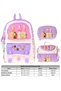 Kids Cat Life (Purple - Cream Color) Girls' Triple Primary School School Bag Set - Setkk-L5313D - 2