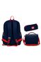 Boy's Navy Blue Red Little Dude Printed Triple Primary School School Bag Set Setygn33219A - 3