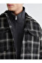 Black Regular Fit Checkered Men's Shirt Jacket - 3