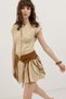 Beige Mini Poplin Women's Dress - 2