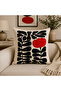 Modern Red Black Decorative Throw Pillow Cover Set of 4 Nordic Design (Double Sided) - 3