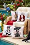 Asil Lady Patterned 4-Piece Throw Pillow Cover Set