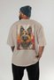 For Dog Lovers 18 Beige Oversize T-Shirt with Dog Print on the Back 100% Cotton Unisex Dog Lover Premium Design - 4