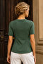 Women's Waist-Fitted Short Sleeve Blouse - 6