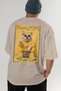 For Dog Lovers 62 Back Dog Print Beige Oversize T-Shirt 100% Cotton Unisex Dog Lover Premium Design - 6