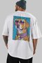 For Dog Lovers 61 Back Dog Print White Oversize T-Shirt 100% Cotton Unisex Dog Lover Premium Design - 5